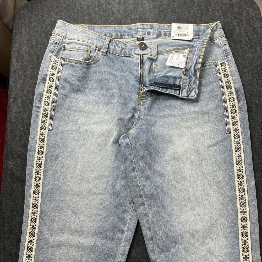 Inc Denim Mid Rise Straight 6/28 Rolled Cuff - Picture 13 of 15
